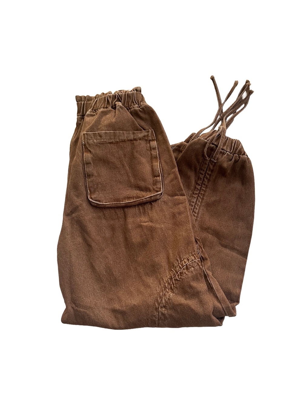 Brown Drawstring Cargo Jogger Pants for Women - Picture 2 of 2